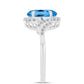 Anillo de Plata con Topacio Azul Suizo y Topacio Blanco