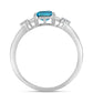 Anillo de Plata con Topacio Azul Suizo y Topacio Blanco