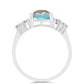 Anillo de Plata con Labradorita de las Minas de Gullgruvene y Topacio Blanco
