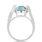 Anillo de Plata con Labradorita de las Minas de Gullgruvene y Topacio Blanco