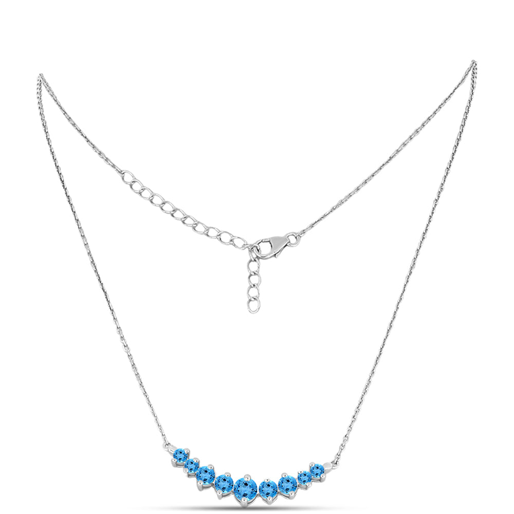 Collar de Plata con Topacio Azul Suizo 1 