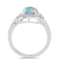 Anillo de Plata con Labradorita de las Minas de Gullgruvene y Topacio Blanco