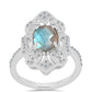 Anillo de Plata con Labradorita de las Minas de Gullgruvene y Topacio Blanco