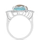 Anillo de Plata con Labradorita de las Minas de Gullgruvene y Topacio Blanco