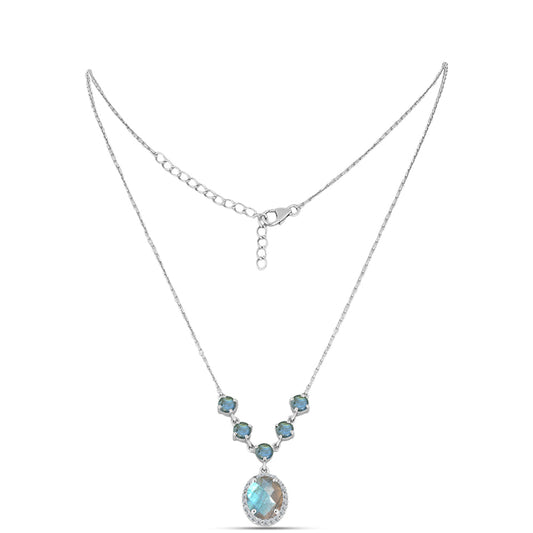 Collar de Plata con Labradorita de las Minas de Gullgruvene