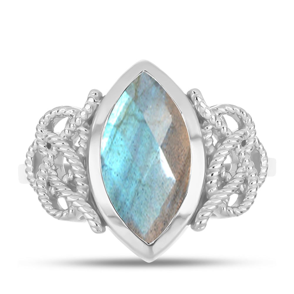 Anillo de Plata con Labradorita de las Minas de Gullgruvene