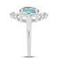 Anillo de Plata con Labradorita de las Minas de Gullgruvene y Topacio Blanco