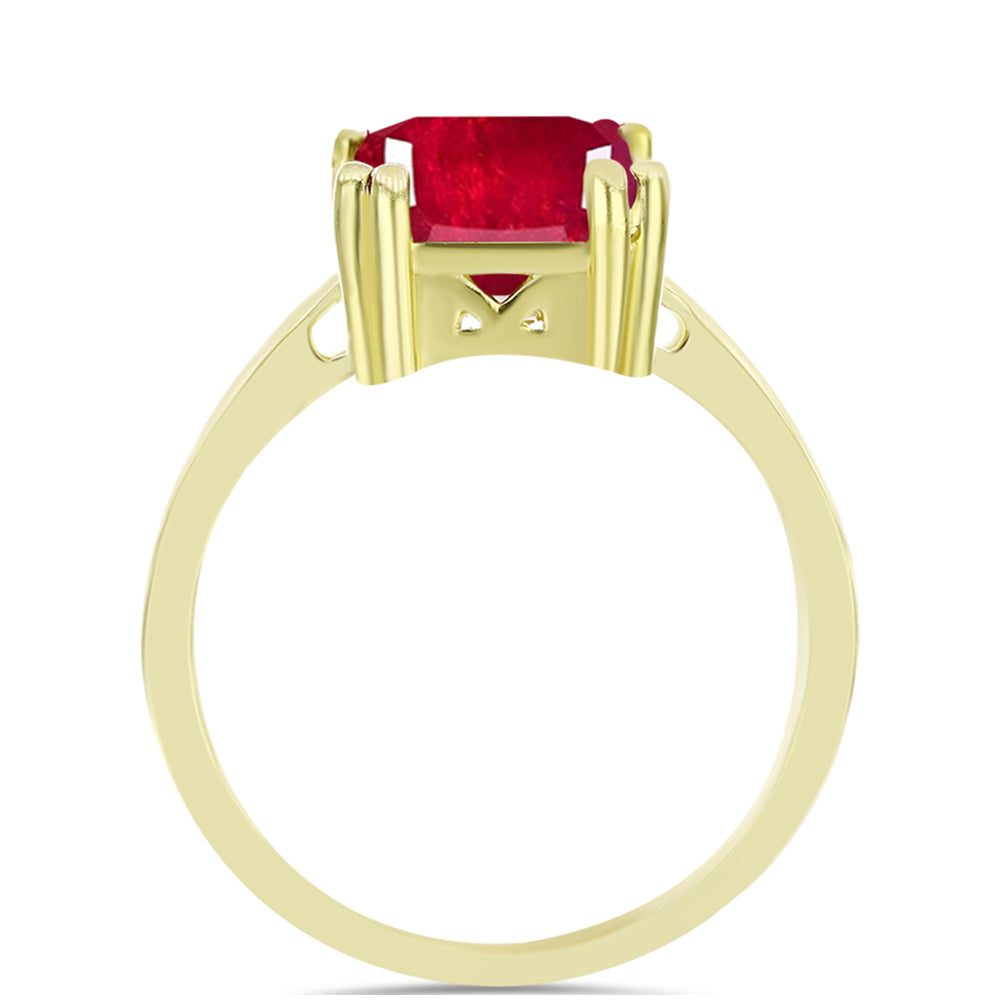 Anillo de Plata Bañada en Oro con Rubí de Madagascar 2 