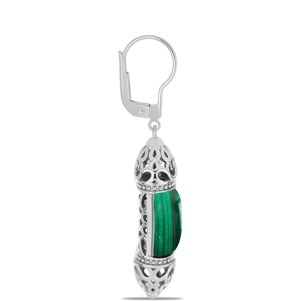 Pendientes de Plata con Malaquita 2 