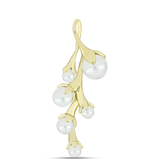 Colgante de Plata Bañada en Oro con Perla de Agua Dulce