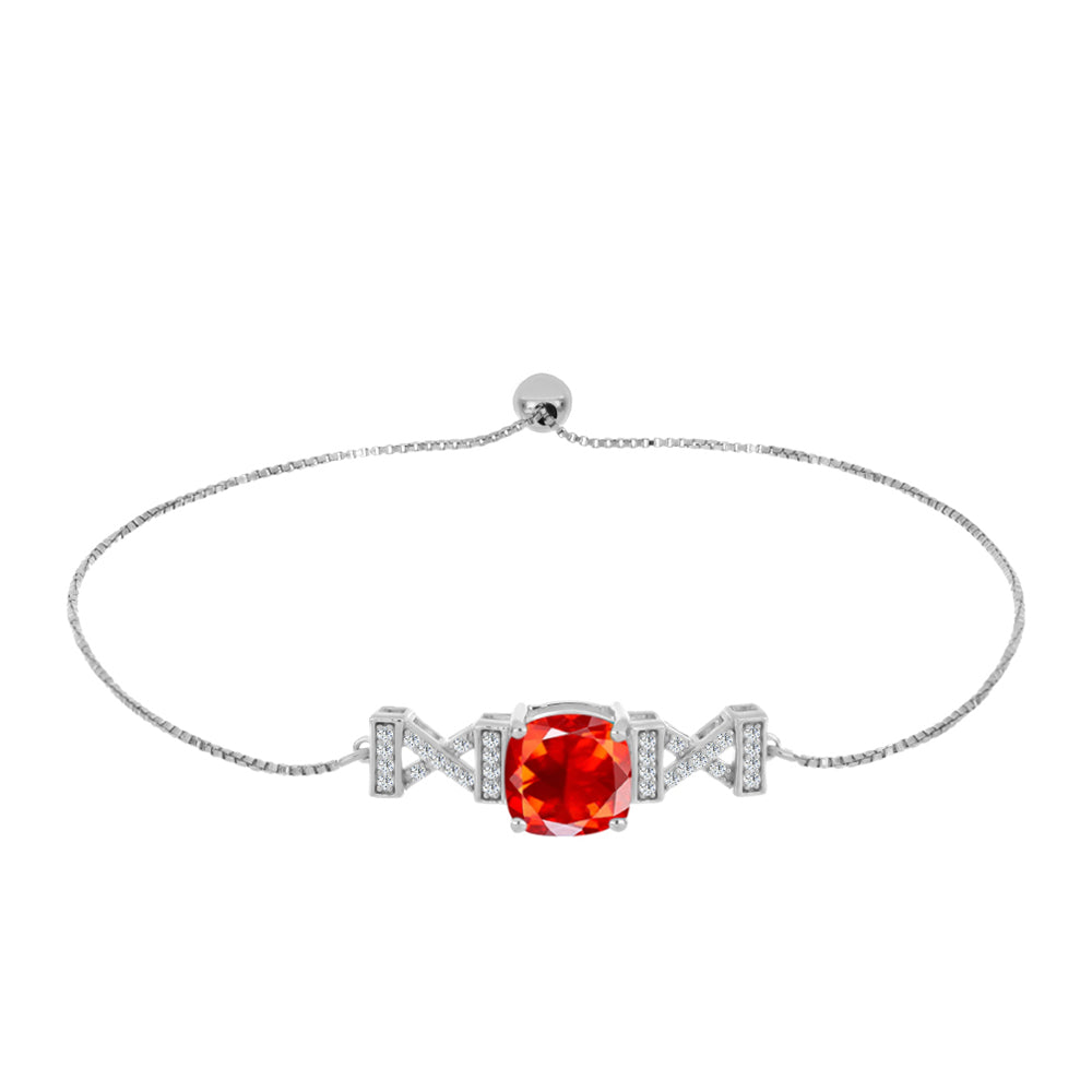 Pulsera de Plata con Ópalo Rojo etíope de Lega Dembi y Topacio Blanco 1 