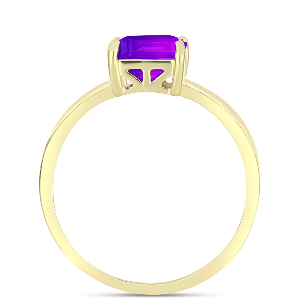 Anillo de Plata Bañada en Oro con Ágata Púrpura