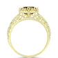 Anillo de Plata Bañada en Oro con Cuarzo Coñac