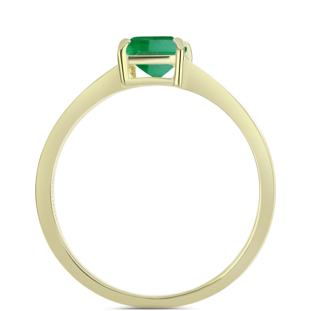 Anillo de Plata Bañada en Oro con Esmeralda de Brasil 2 