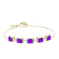 Pulsera de Plata Bañada en Oro con Ágata Púrpura y Topacio Blanco