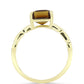 Anillo de Plata Bañada en Oro con Cuarzo Coñac
