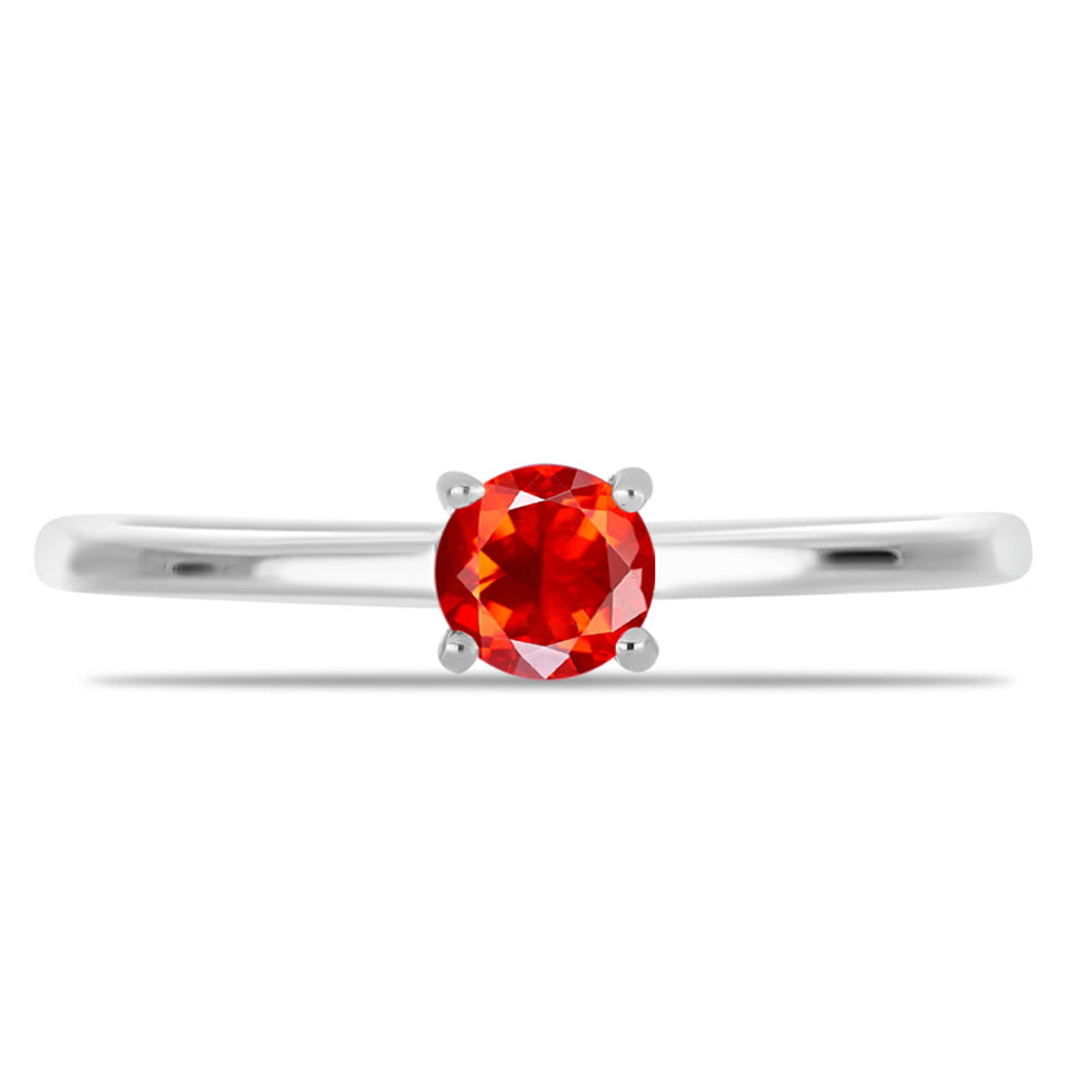 Anillo de Plata con Ópalo Rojo etíope de Lega Dembi 1 