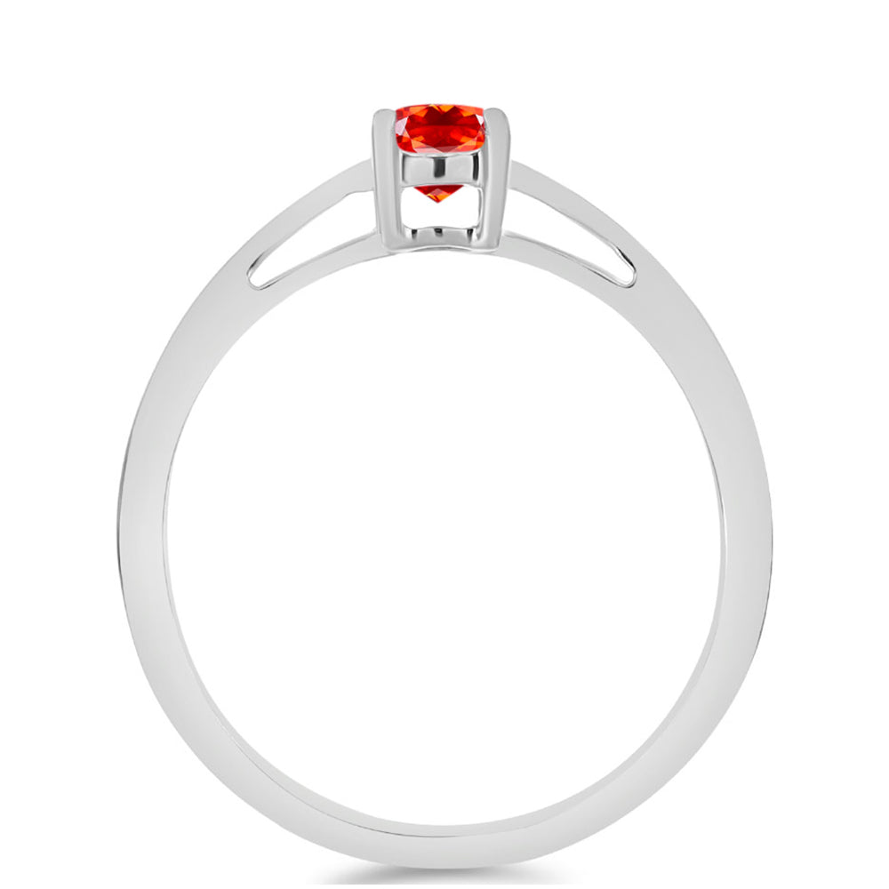 Anillo de Plata con Ópalo Rojo etíope de Lega Dembi