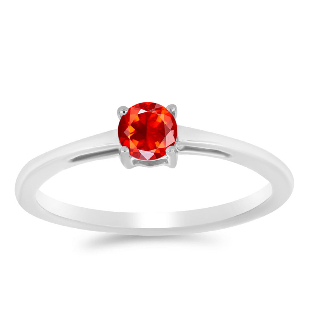 Anillo de Plata con Ópalo Rojo etíope de Lega Dembi 3 