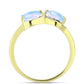 Anillo de Plata Bañada en Oro con Piedra Lunar Arco Iris y Topacio Blanco