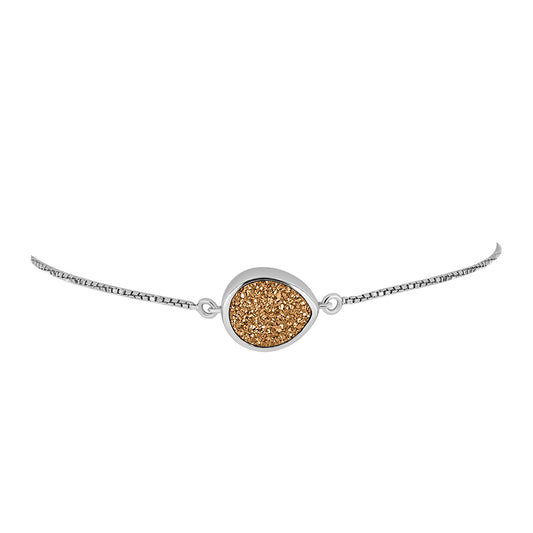 Pulsera de Plata con Drusa Dorada