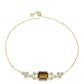Pulsera de Plata Bañada en Oro con Cuarzo Coñac y Topacio Blanco