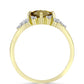 Anillo de Plata Bañada en Oro con Cuarzo Coñac y Topacio Blanco