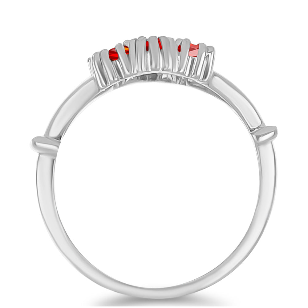 Anillo de Plata con Ópalo Rojo etíope de Lega Dembi