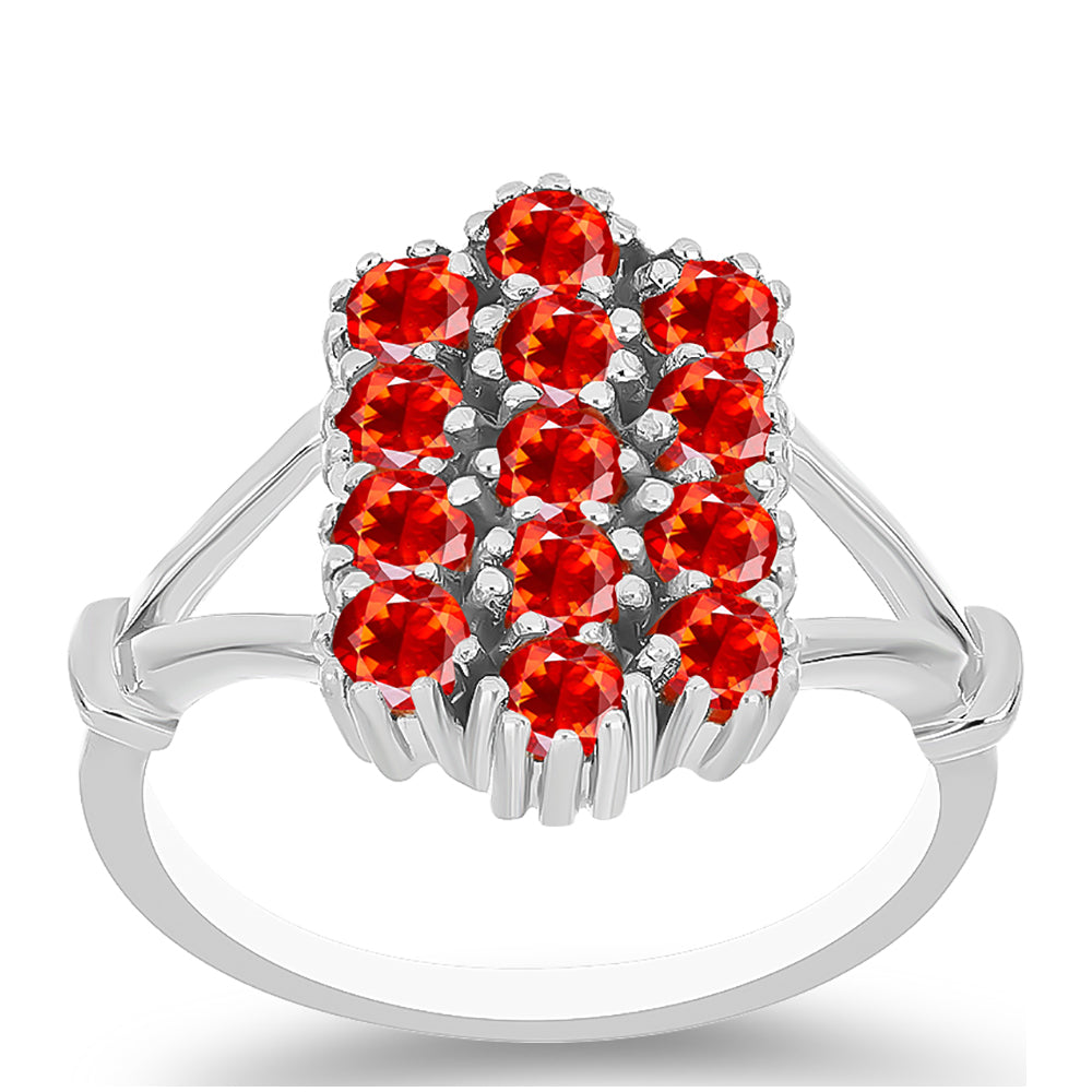 Anillo de Plata con Ópalo Rojo etíope de Lega Dembi