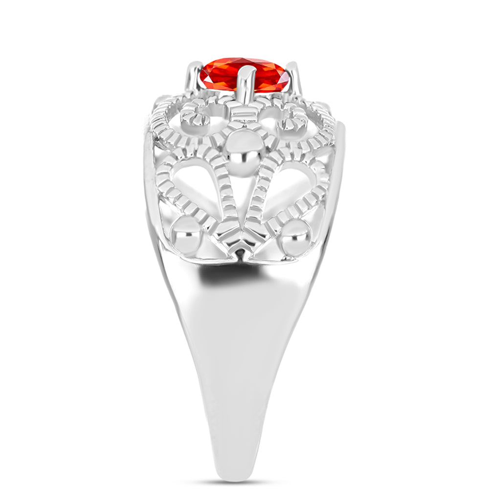 Anillo de Plata con Ópalo Rojo etíope de Lega Dembi 4 