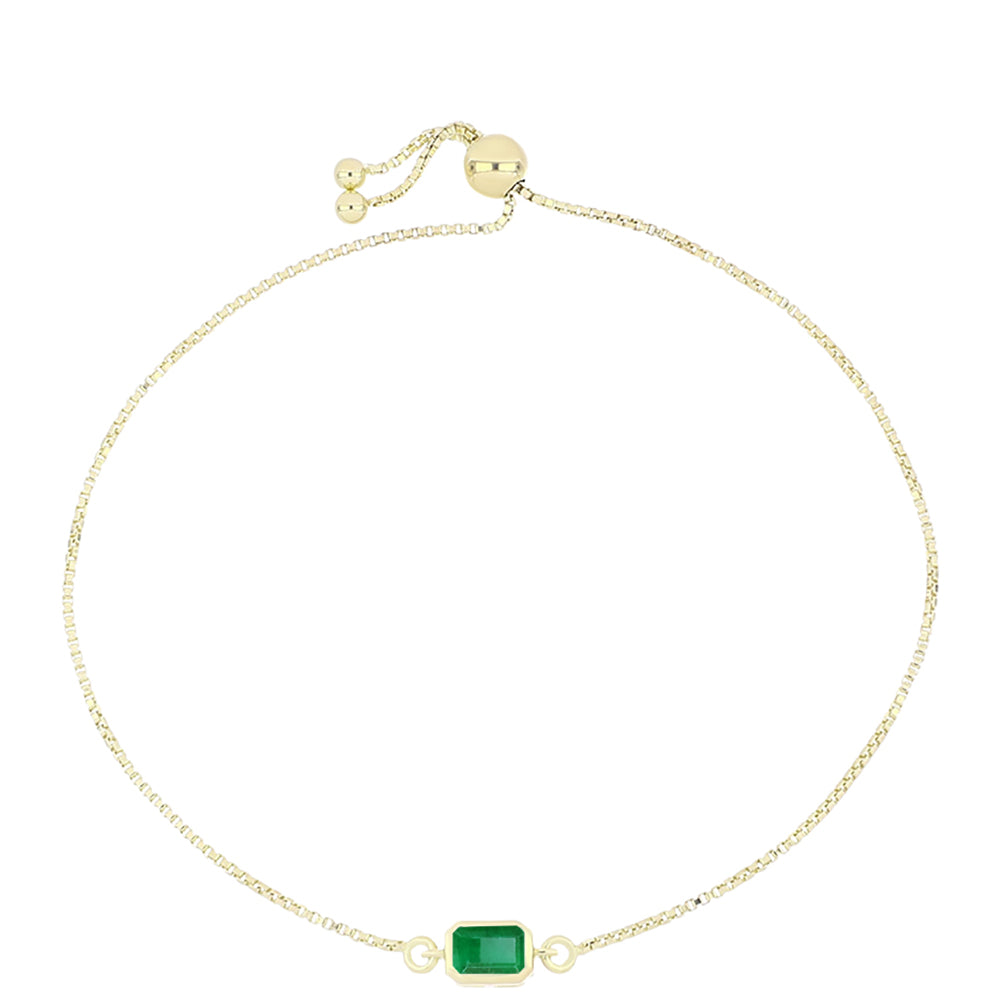 Pulsera de Plata Bañada en Oro con Esmeralda de Brasil 1 