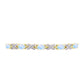 Pulsera de Plata Bañada en Oro con Piedra Lunar Arco Iris y Topacio Blanco