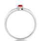 Anillo de Plata con Ópalo Rojo etíope de Lega Dembi y Topacio Blanco