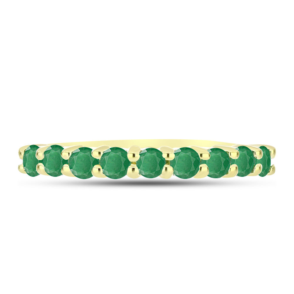 Anillo de Plata Bañada en Oro con Esmeralda de Brasil 2 