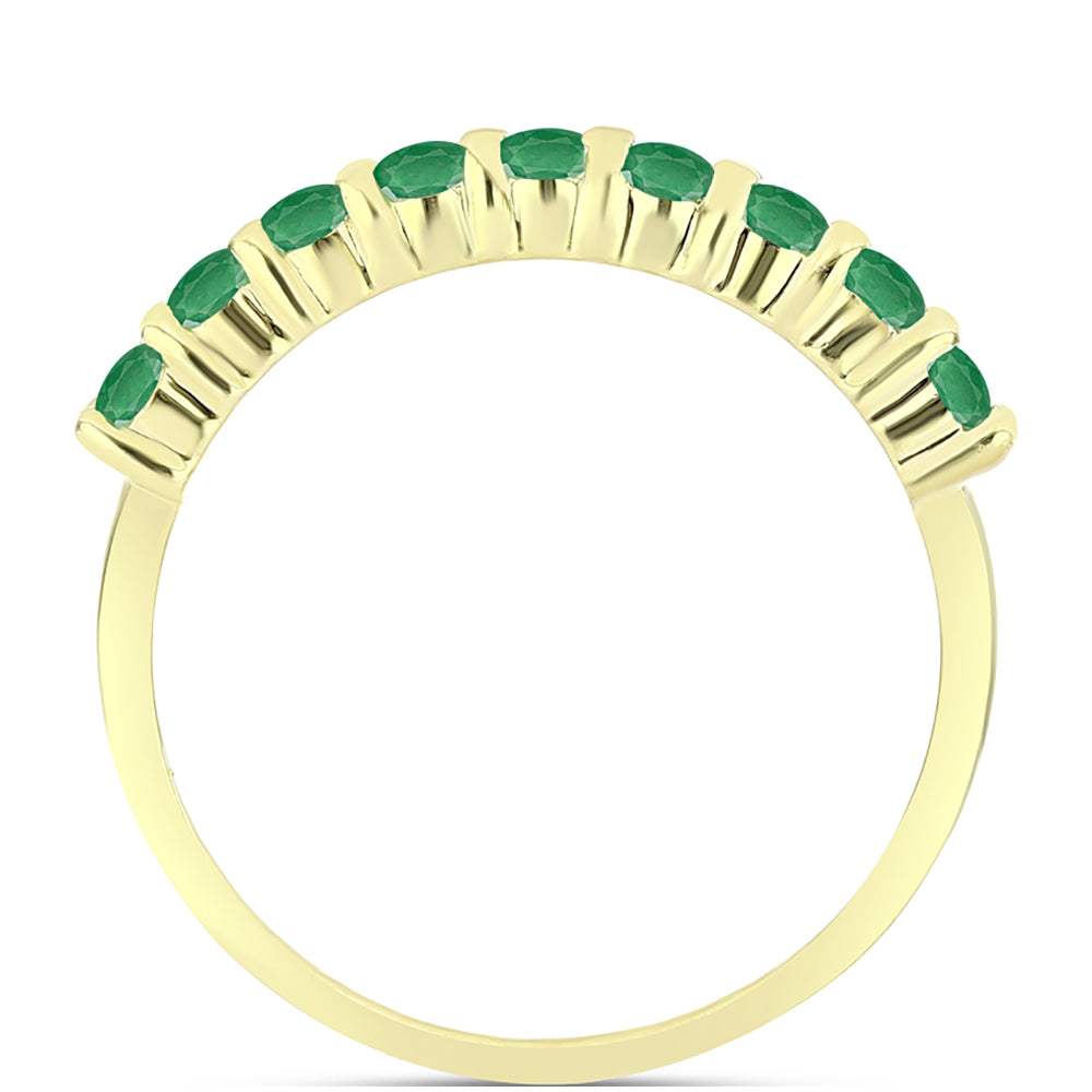 Anillo de Plata Bañada en Oro con Esmeralda de Brasil 3 