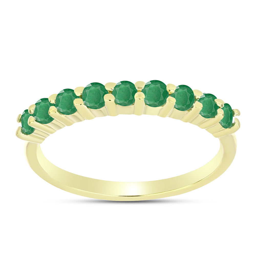 Anillo de Plata Bañada en Oro con Esmeralda de Brasil 1 