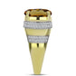 Anillo de Plata Bañada en Oro con Cuarzo Coñac y Topacio Blanco