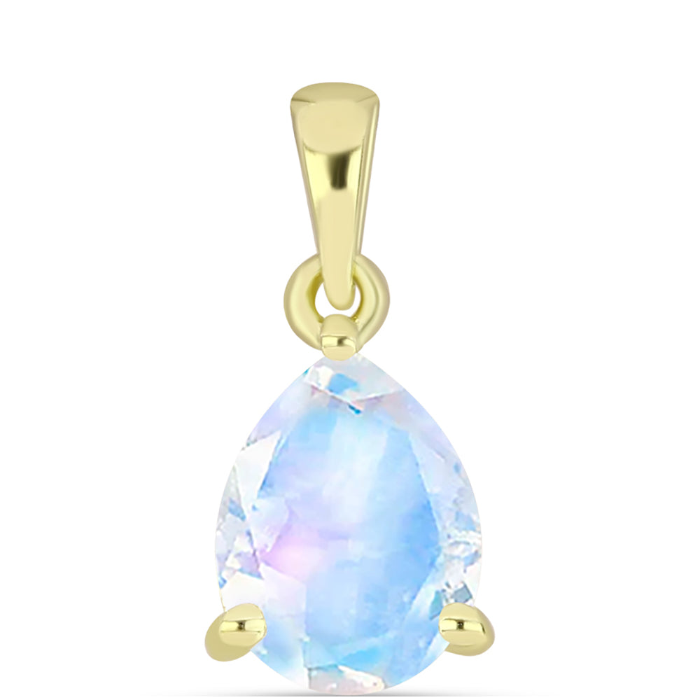 Colgante de Plata Bañada en Oro con Piedra Lunar Arco Iris