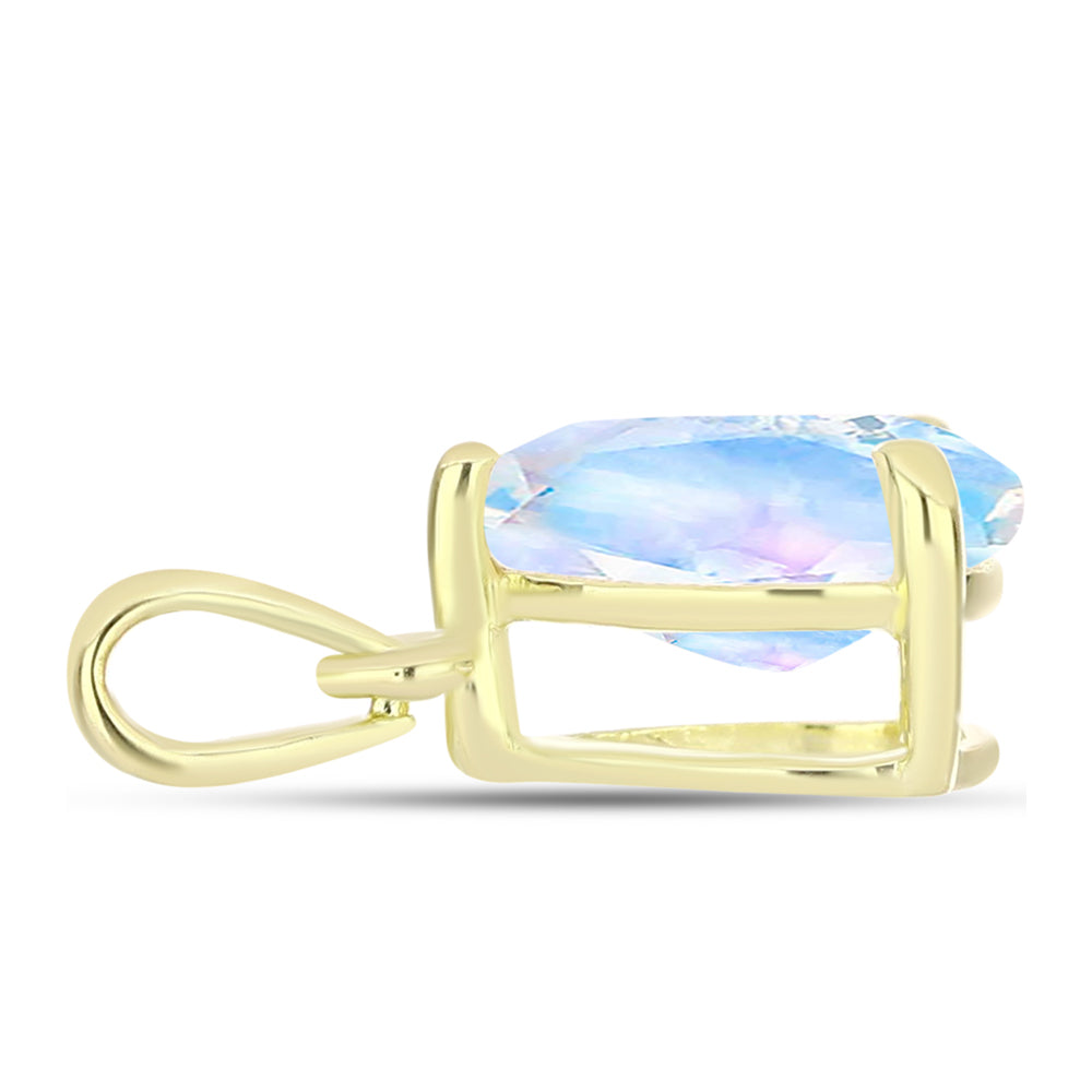 Colgante de Plata Bañada en Oro con Piedra Lunar Arco Iris 2 
