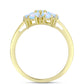 Anillo de Plata Bañada en Oro con Piedra Lunar Arco Iris