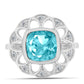Anillo de Plata con Cuarzo Paraiba y Topacio Blanco