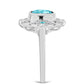 Anillo de Plata con Cuarzo Paraiba y Topacio Blanco