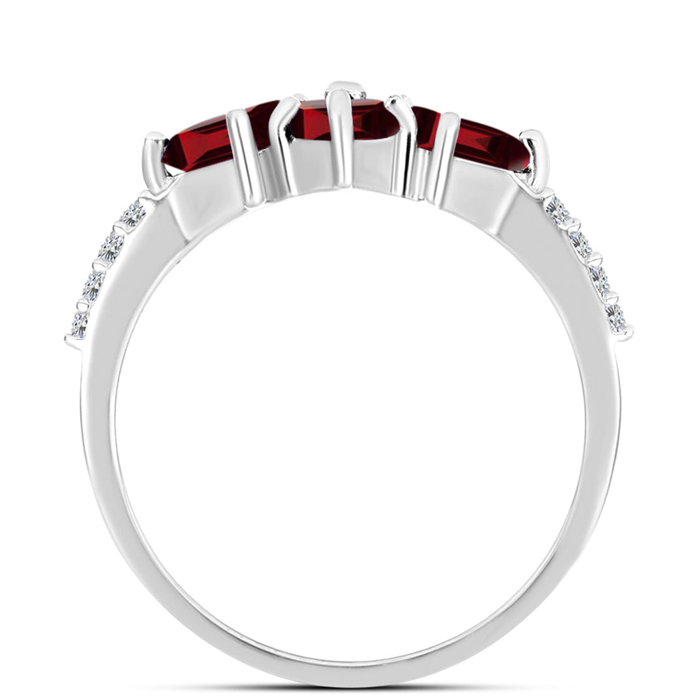 Anillo de Plata con Granate Barton y Topacio Blanco 2 