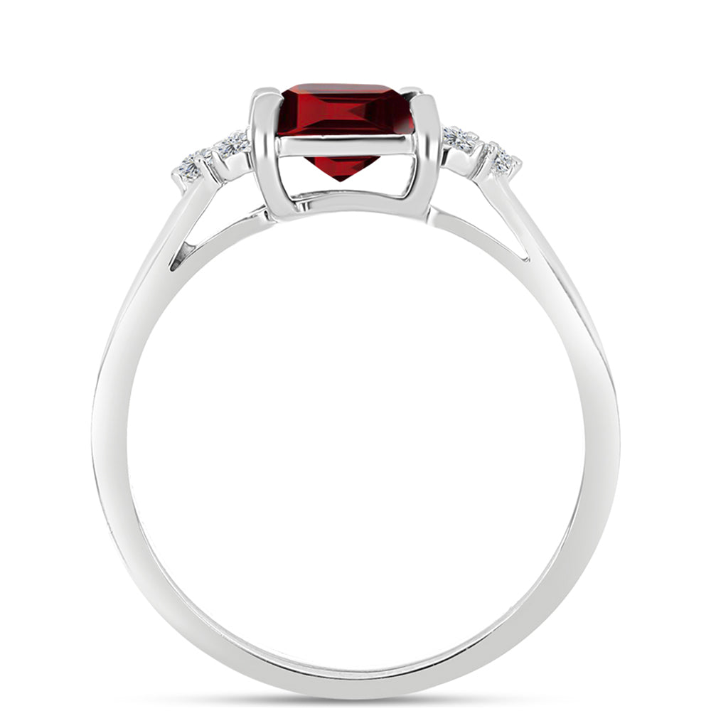 Anillo de Plata con Granate Barton y Topacio Blanco