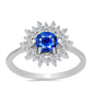 Anillo de Plata con Zafiro Azul Australiano y Topacio Blanco