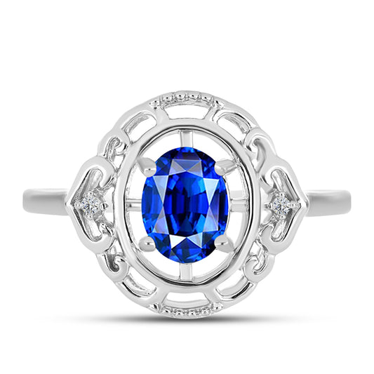 Anillo de Plata con Zafiro Azul Australiano y Topacio Blanco