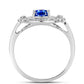 Anillo de Plata con Zafiro Azul Australiano y Topacio Blanco