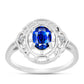 Anillo de Plata con Zafiro Azul Australiano y Topacio Blanco