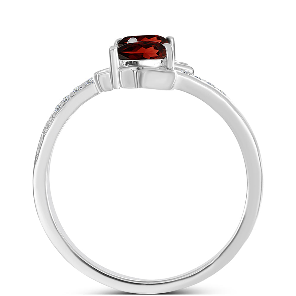 Anillo de Plata con Granate Barton y Topacio Blanco 2 