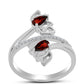 Anillo de Plata con Granate Barton y Topacio Blanco